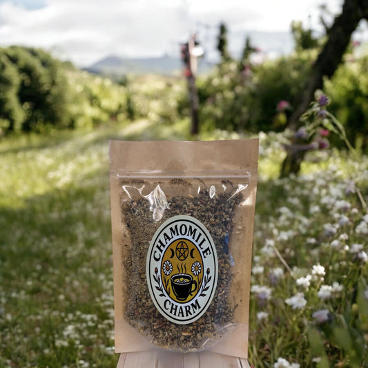 Chamomile Charm – Calming Herbal Loose Leaf Tea | Soothing Blend for Relaxation & Sleep | Caffeine-Free Bedtime Tea with Chamomile