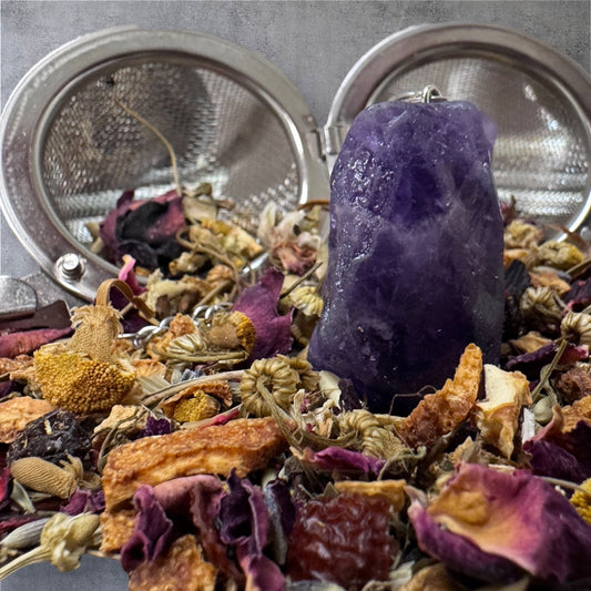 Amethyst Mesh Tea Steeper – Crystal-Infused Brewing for Mindful Tea Moments