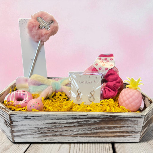 Sweet & Sparkly Girl's Gift Basket β Adorable Accessories & Fun Surprises!