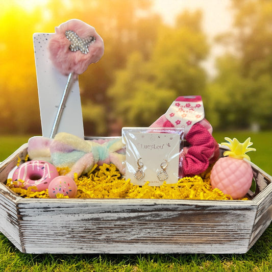 Sweet & Sparkly Girl's Gift Basket β Adorable Accessories & Fun Surprises!