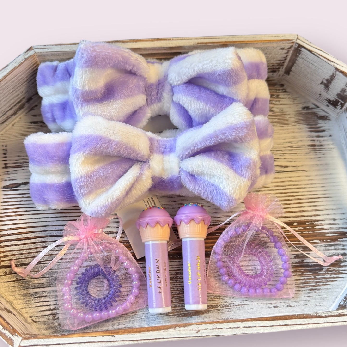 The Teen Bestie Bundle β Matching Friendship Gift Set | Purple Headbands, Lip Gloss & Beaded Bracelets | Cute Gift for Best Friends, Teens, Girls