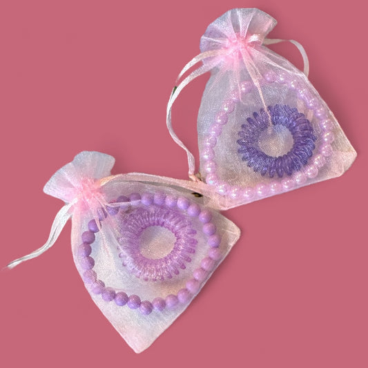 The Teen Bestie Bundle – Matching Friendship Gift Set | Purple Headbands, Lip Gloss & Beaded Bracelets | Cute Gift for Best Friends, Teens, Girls